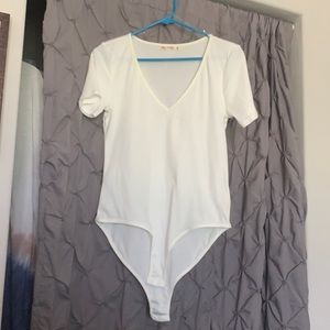 White shortsleeve bodysuit